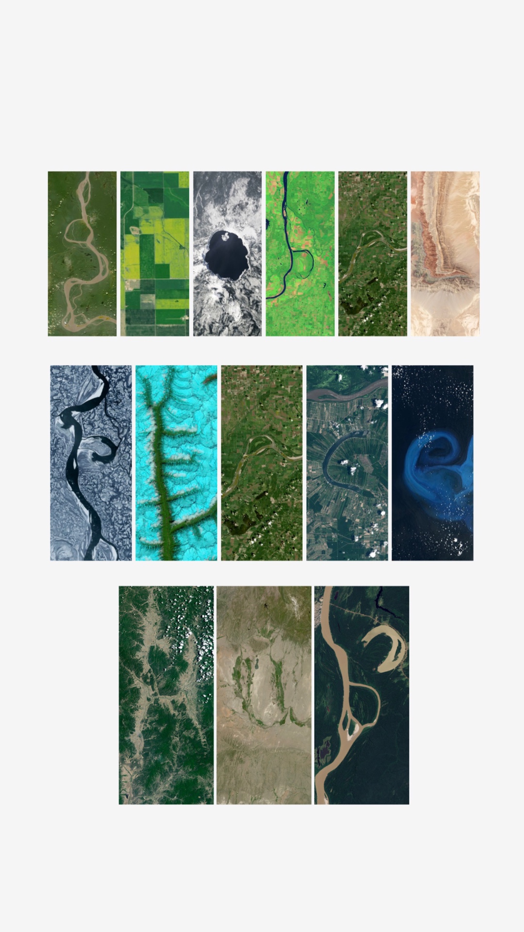 Letters composed from NASA satellite imagery of Earth