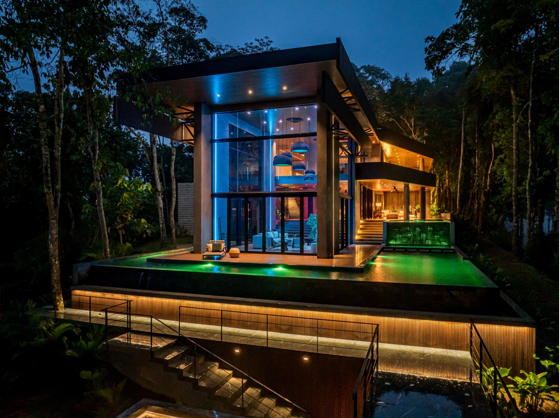 Soul Center exterior at dusk, Dominical